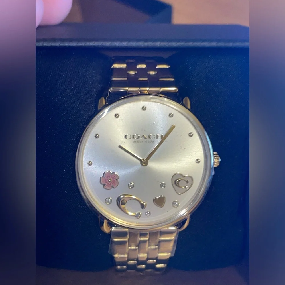 NEW COACH Women's Elliot Gold-Tone Stainless Steel Bracelet Watch 36mm - Picture 5 of 6